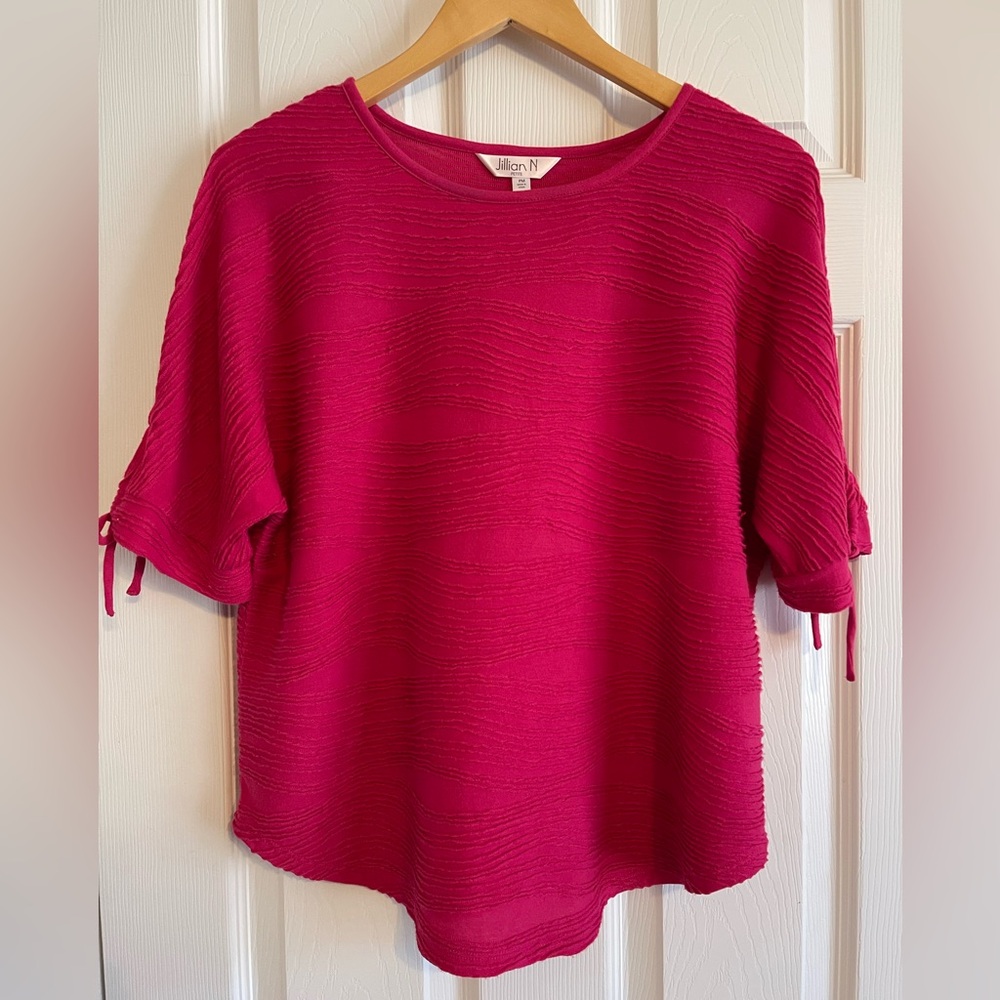 Jillian N Bright Pink Women's Size Petite Medium Short Sleeve Top